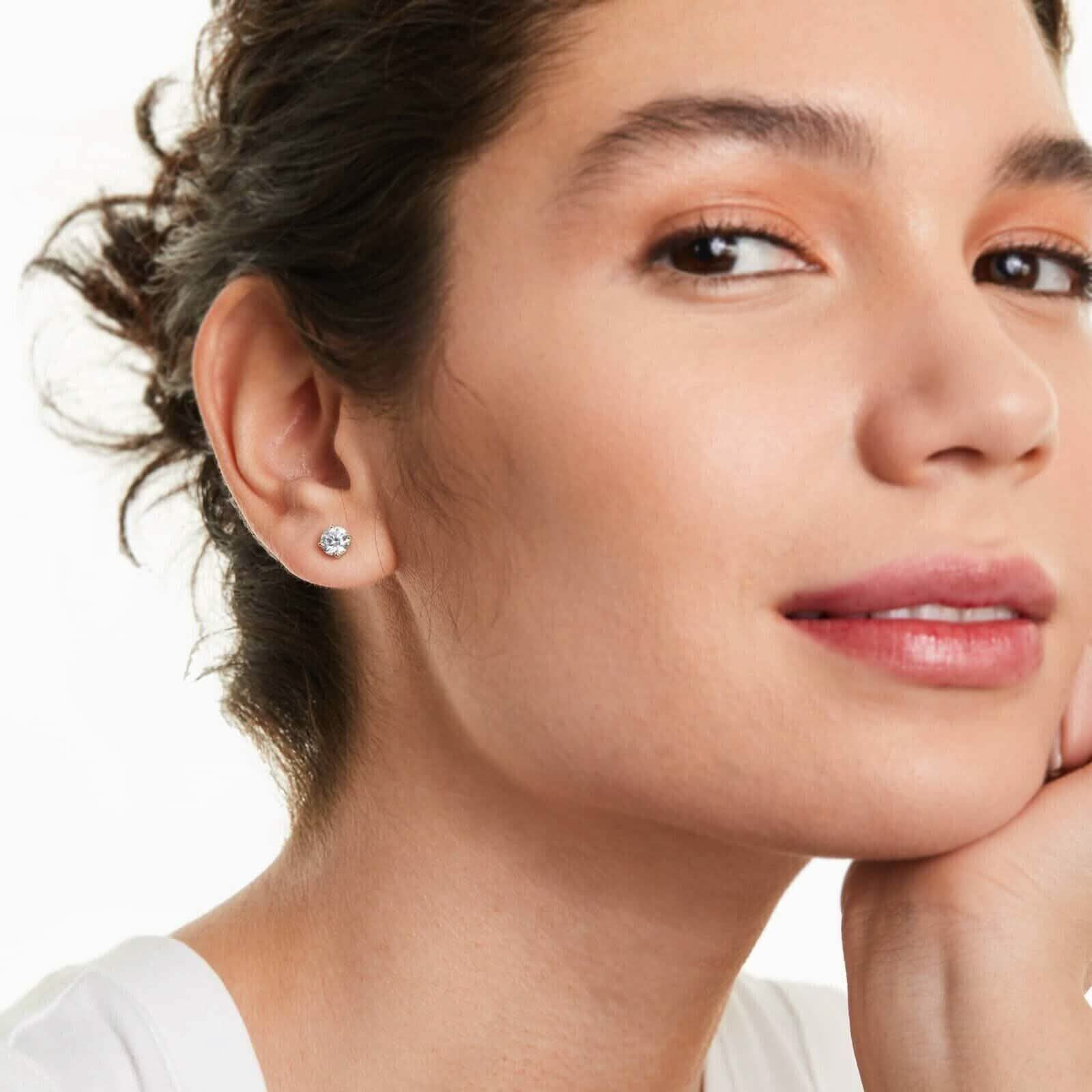 0.25 Ct T.W. Natural Diamond Studs in 14k White or Yellow Gold