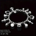 13 Pendant Charm Bracelet - Cubic Zirconia, No Plating, Fashion Jewelry Chain