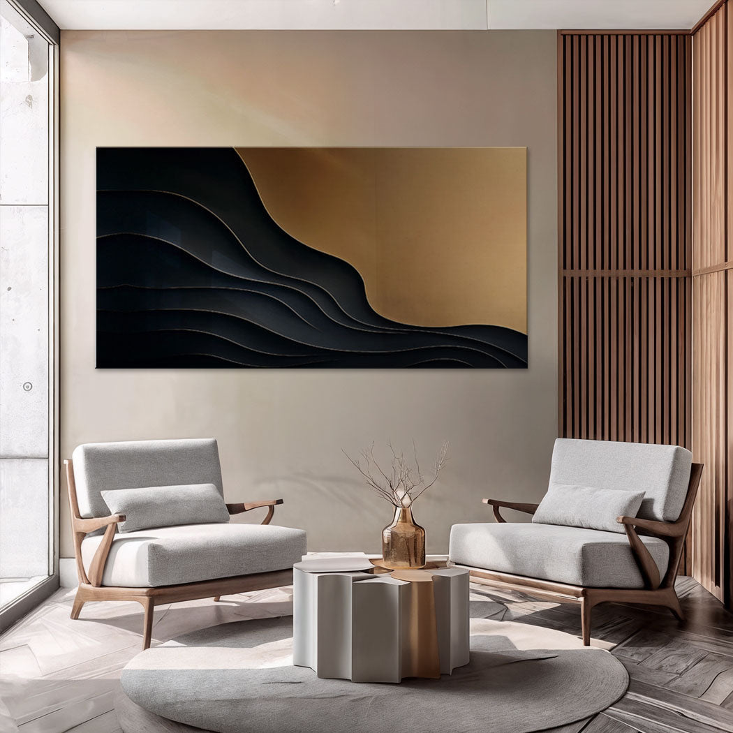 Black And Gold Minimalist Abstract X