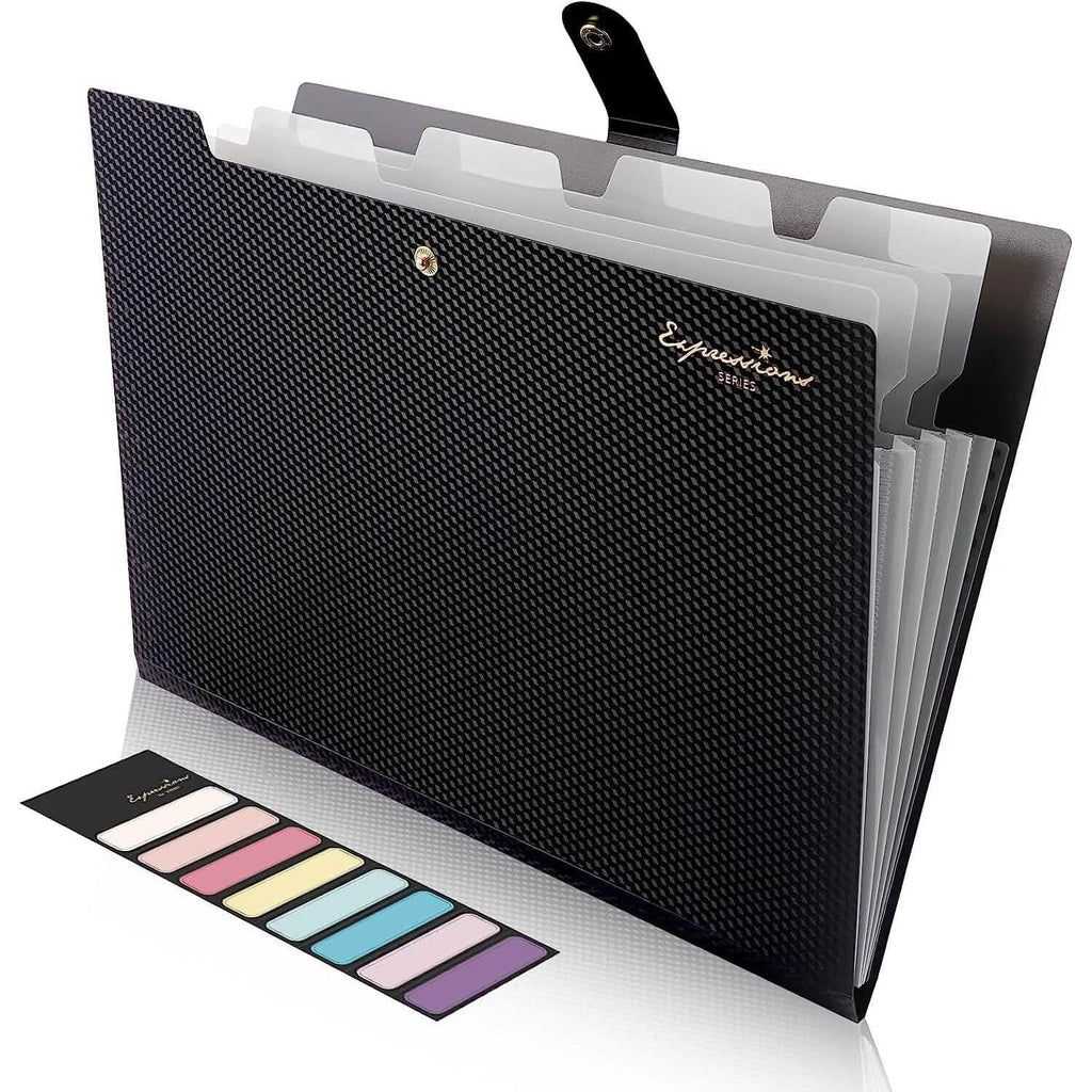 5 Pocket Folder with Labels, Letter Size Expanding File Folder Organizer