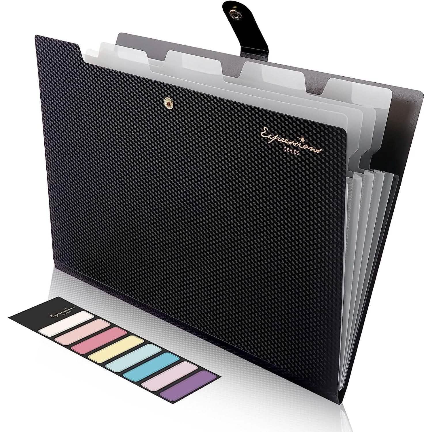 5 Pocket Folder with Labels, Letter Size Expanding File Folder Organizer