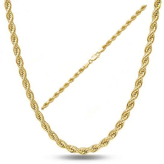 .925 Sterling Silver 1.5MM Diamond Cut Rope Chain Necklace