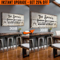 Upgrade Your 48x24 Inches 'Basement Bar and Lounge' (Style 1) Canvas To 60x30 Inches