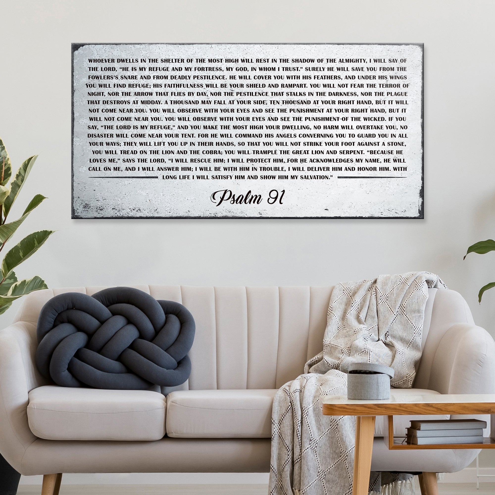Psalm 91: 'Whoever Dwells in the Shelter of the Most High' Sign - Inspirational Christian Wall Art , Religious Decor
