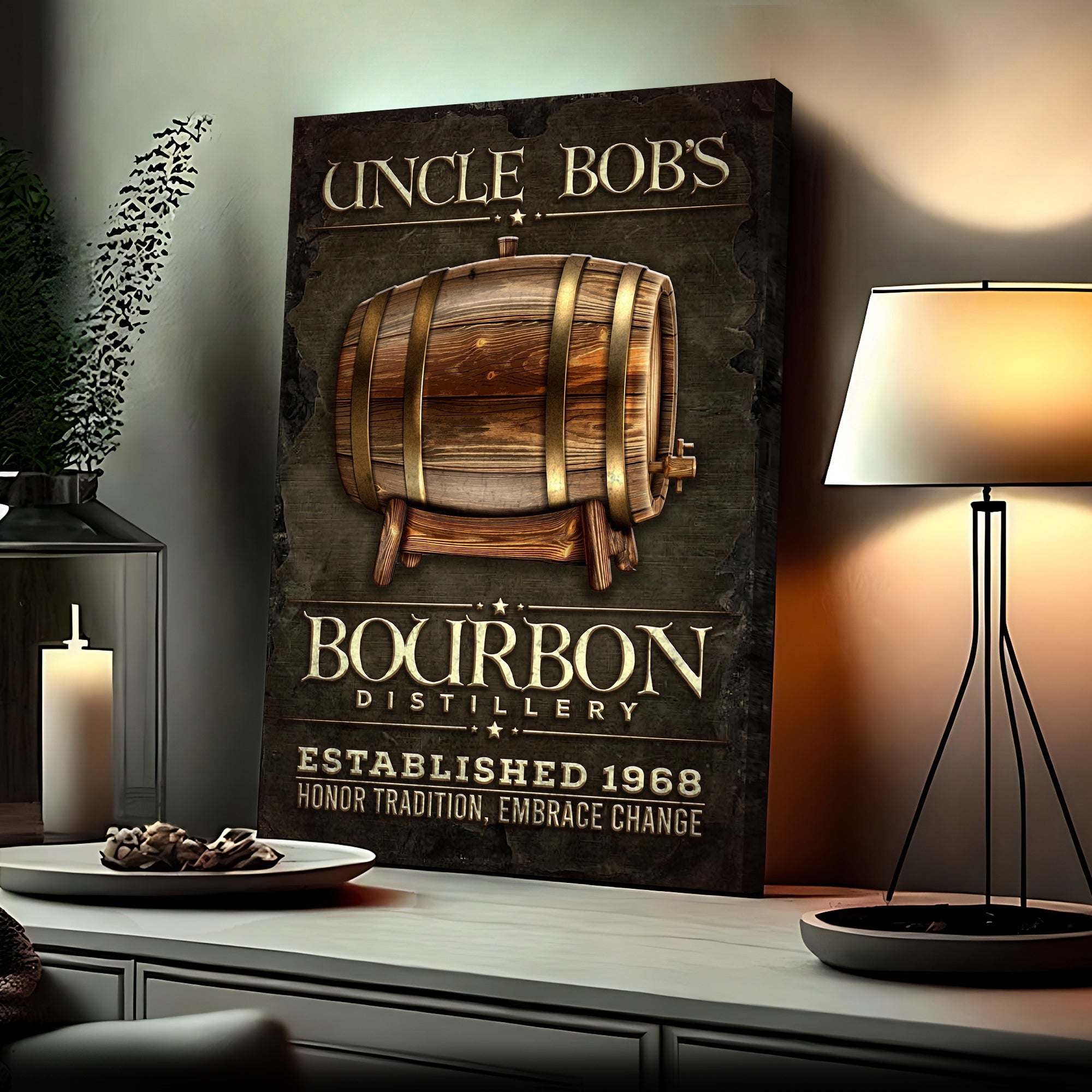 Bourbon Distillery Sign