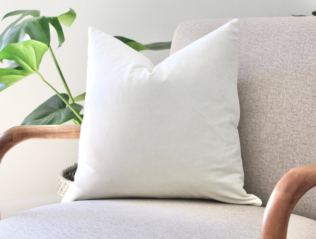 PLUSH Velvet Pillow Cover - Snow White
