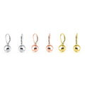 Italian Sterling Silver Leverback Ball Earrings