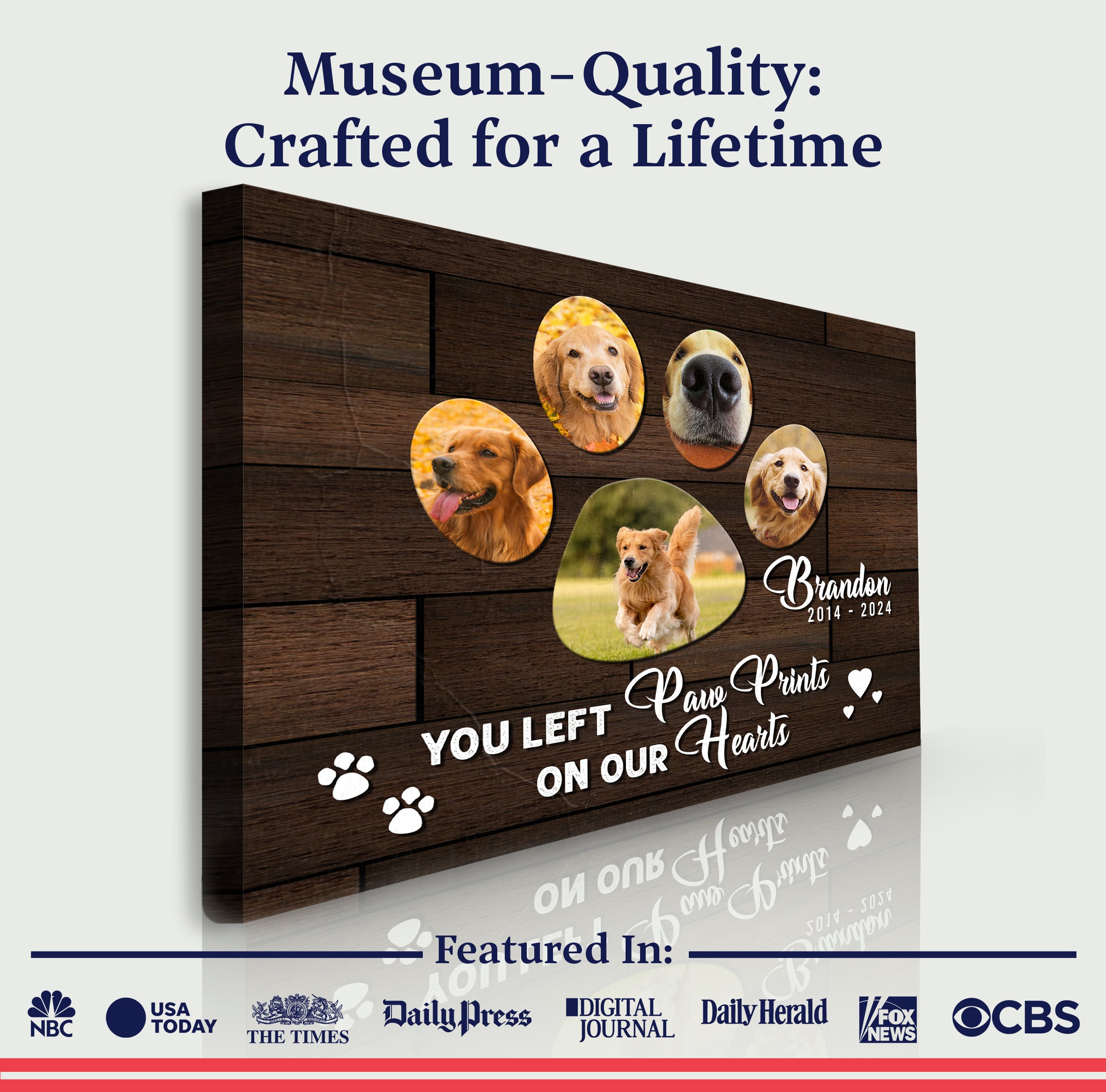 Pet Memorial Sign You Left Paw Prints On Our Hearts