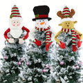 Traditional Wool Festive Christmas Tree Top Star and Snowman Decoration