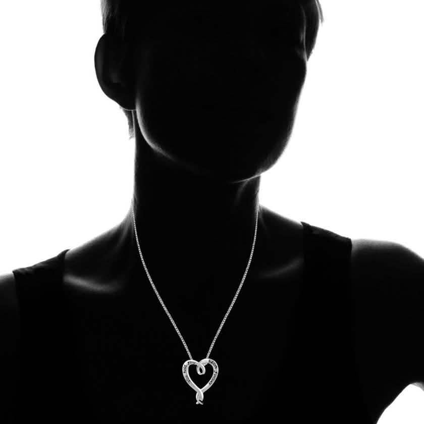 "You Hold My Heart Forever" Heart Necklace